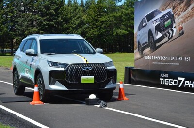 TIGGO7 CSH挑戰電池刮底測試現場 TIGGO7 CSH挑戰電池刮底測試現場