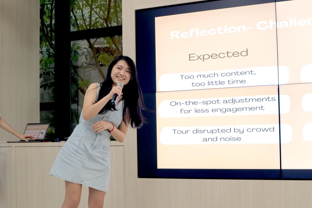 接軌國際 新北青年深入大使館交流 2 《圖說》學員分享設計城市導覽的心得與設計理念。〈青年局提供〉