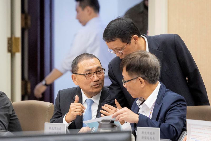 《圖說》侯友宜市長今日前往行政院，針對財劃法及補助款表達意見。〈新聞局提供提供〉
